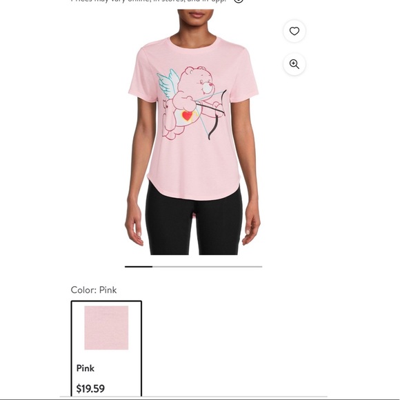 NWT Care Bears women’s / juniors knit T-shirt pink size Medium comfortable top - Picture 6 of 6